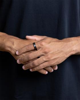 Preview: 6 mm facettierter Volltitanring mit goldenem Finish - Alter Gold